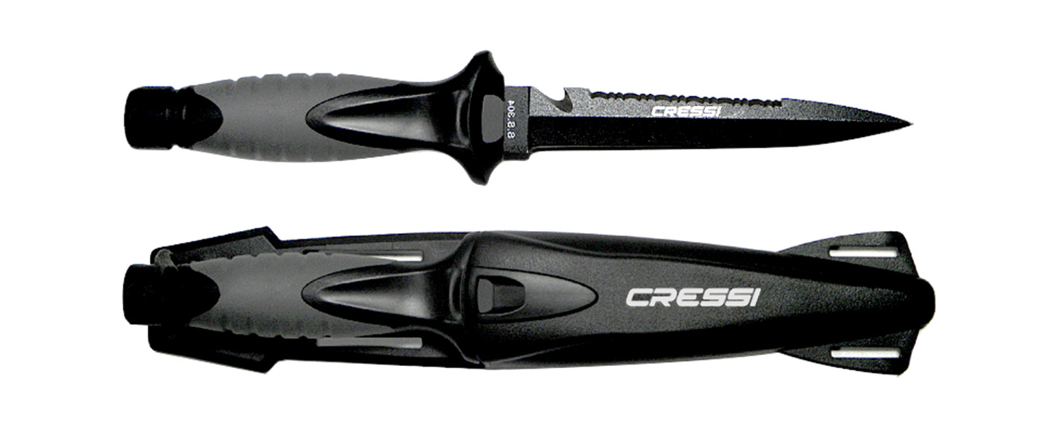 cuchillo de buceo finisher - cuchillo estilete de pesca submarina de acero aisi 420